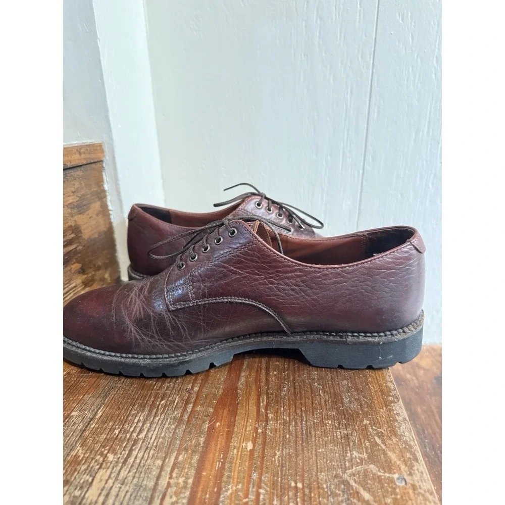 H.S. Trask Gallatin 1001 Bison Leather Derby Shoes Oxblood Brown Sz 11 M USA